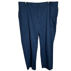 Dickies‎ Mens Navy Blue Work Pants Size 44x30 Straight Leg Flat Front Casual